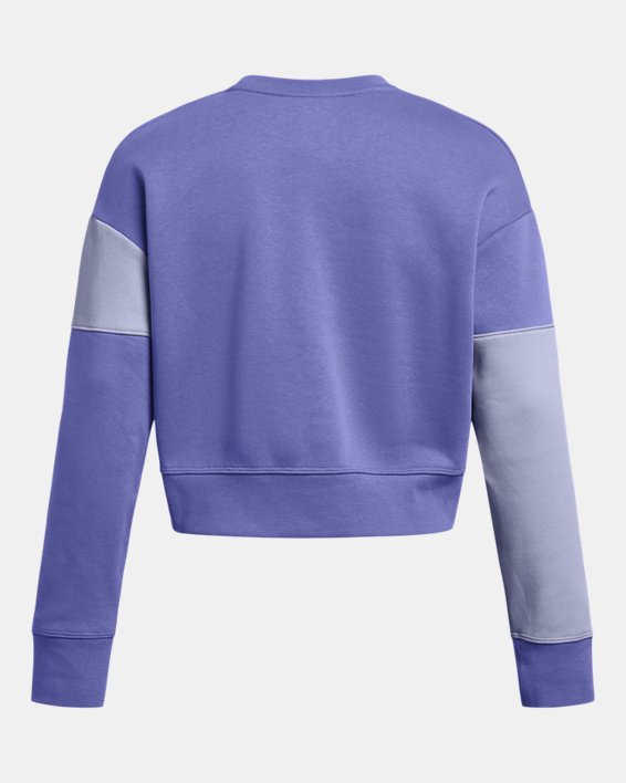 Damesshirt UA Icon Fleece Crop met ronde hals, Purple, pdpMainDesktop image number 4